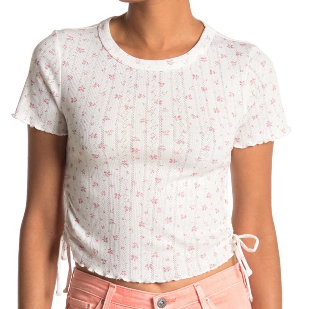 Elodie | Floral cinched crop top size medium